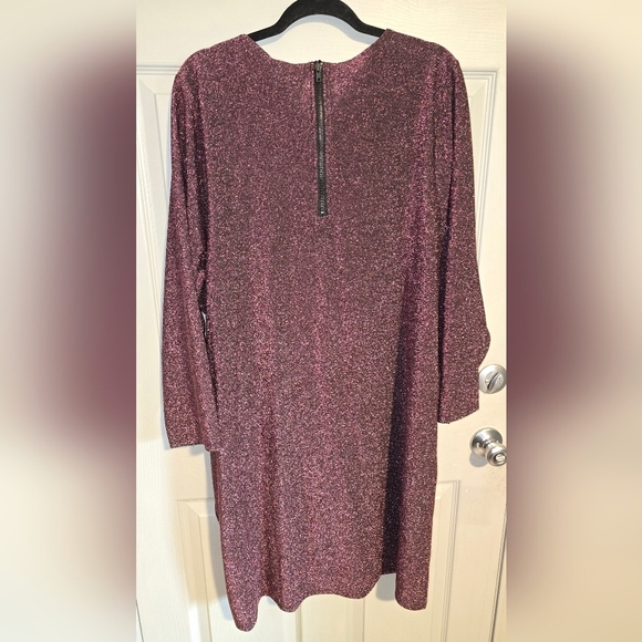 NWT Torrid Rose Gold Glitter Knotted Shift Midi Dress Stretch Plus Size 5X or 28 - Picture 5 of 10